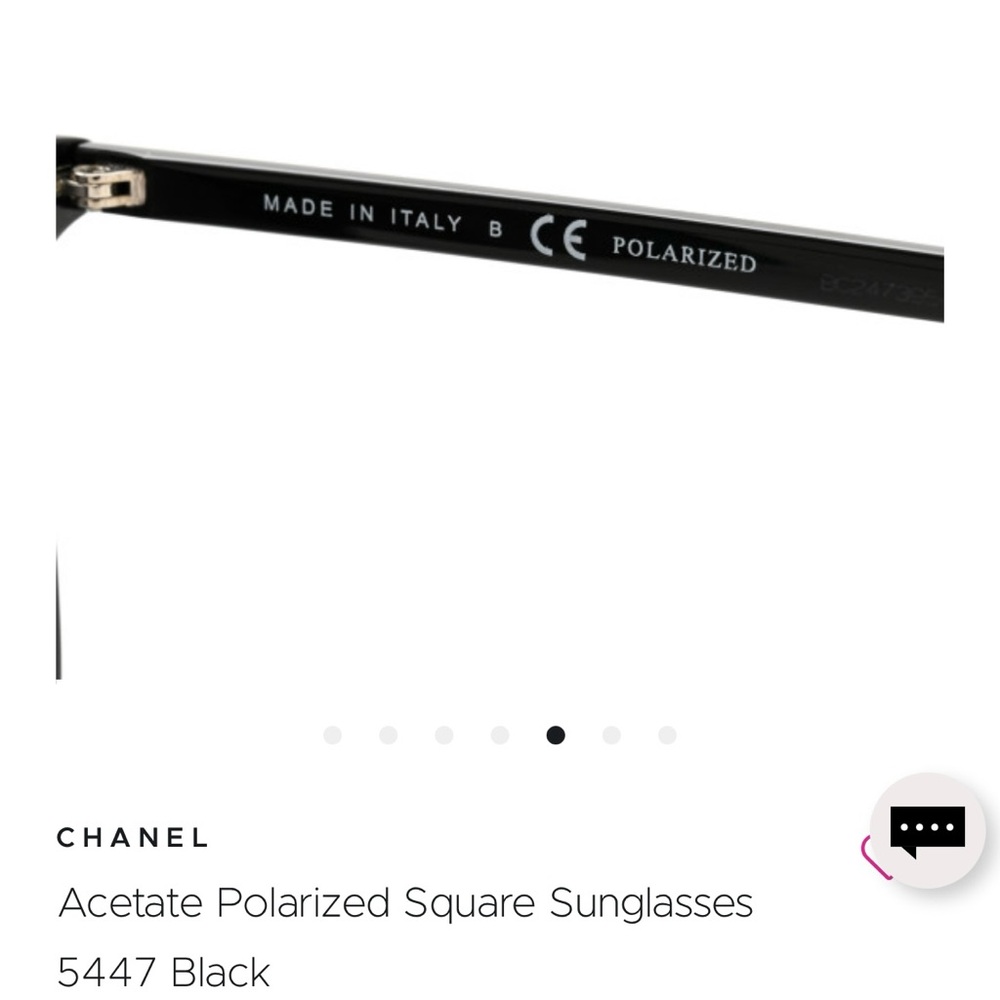 Chanel Black Polarized Square Sunglasses - Picture 9 of 11